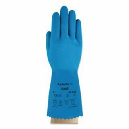 TOOL 87 029 Natural Latex Nylon Rubber Glove, Blue - 13 Gauge - Size 11 TO3684861